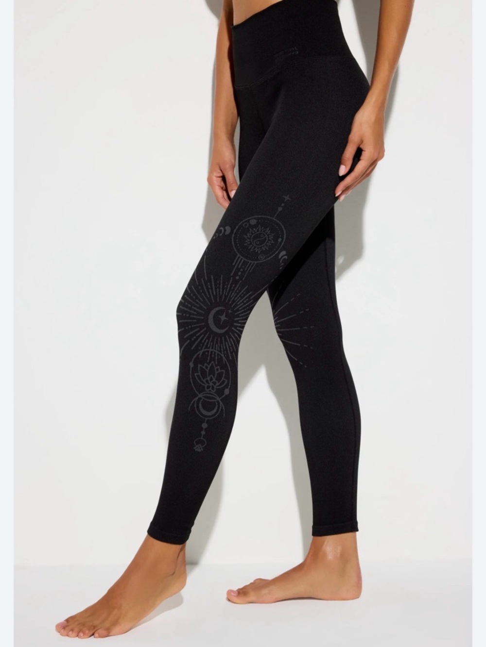 lululemon athletica Black Leggings with Circular Dot Detail